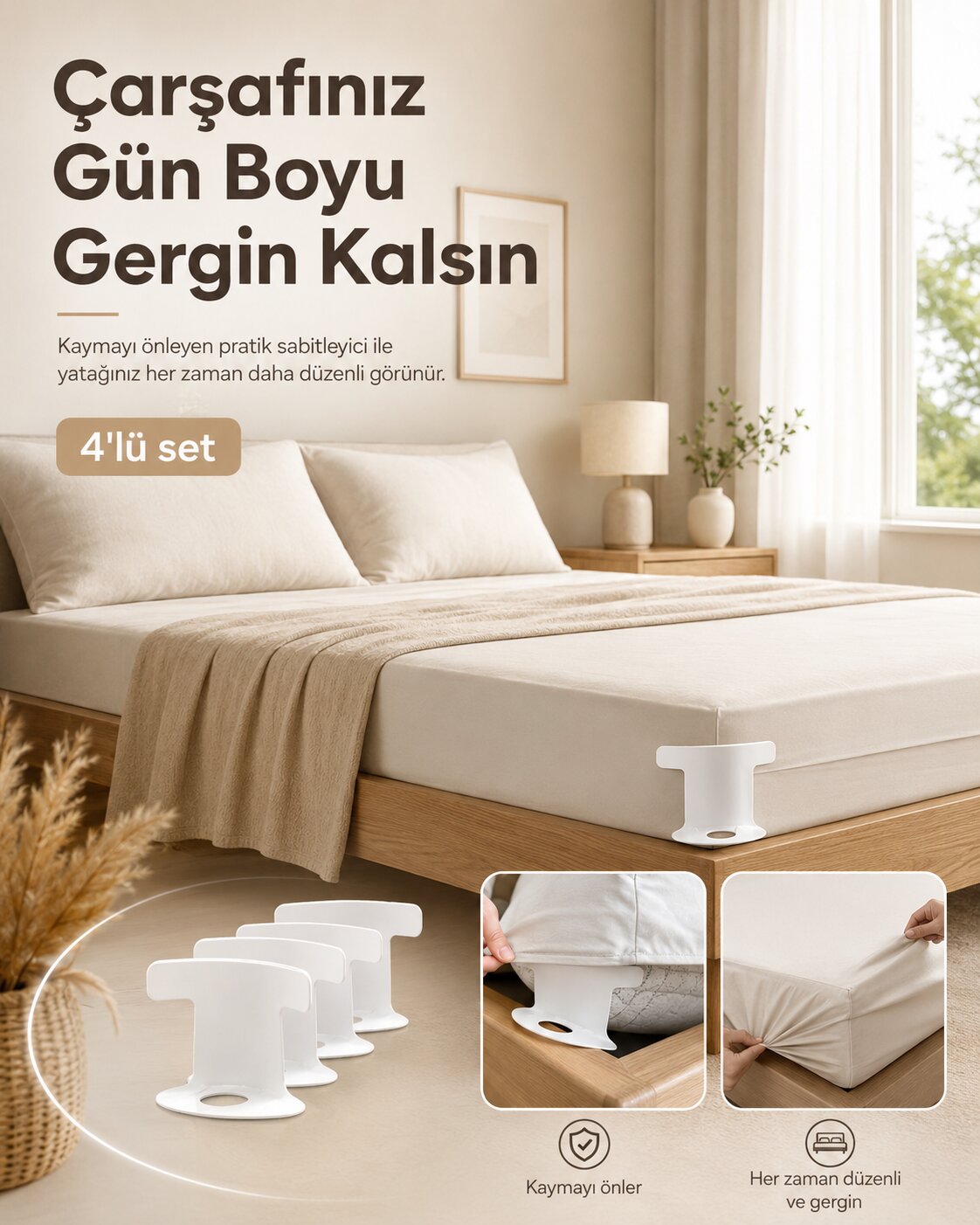 4 LÜ ÇARŞAF SABİTLEME SETİ